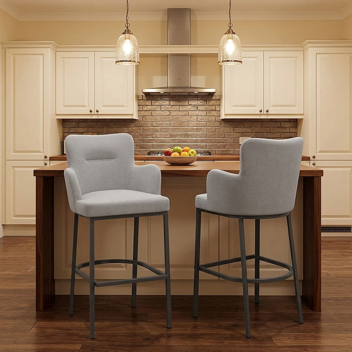 Porter Bar Stool Grey Fabric