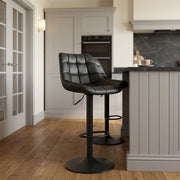Porto Bar Stool Black Leather