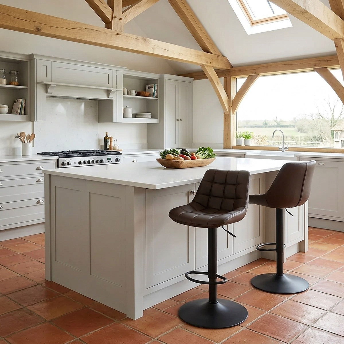 Porto Bar Stool Brown Leather