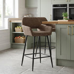 Raven Bar Stool Brown Fabric