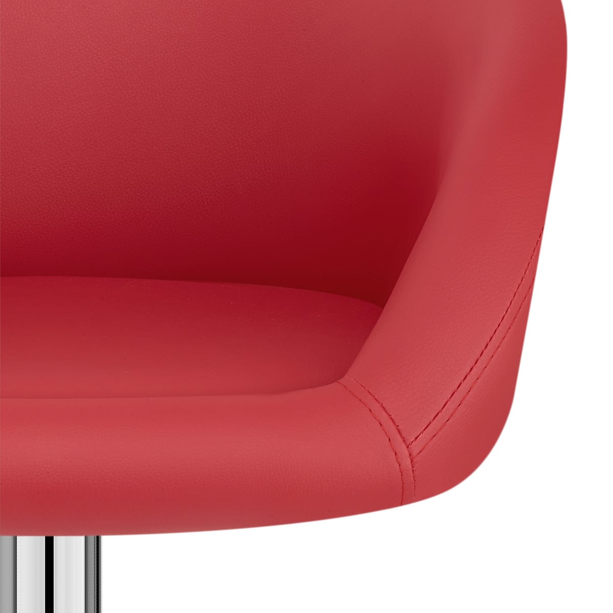 Red Faux Leather Eclipse Stool