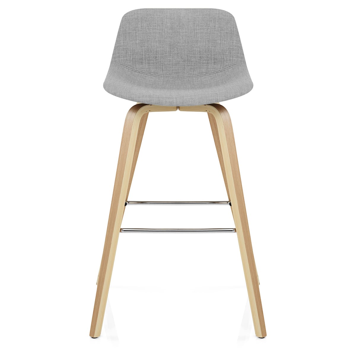Reef Wooden Stool Grey Fabric