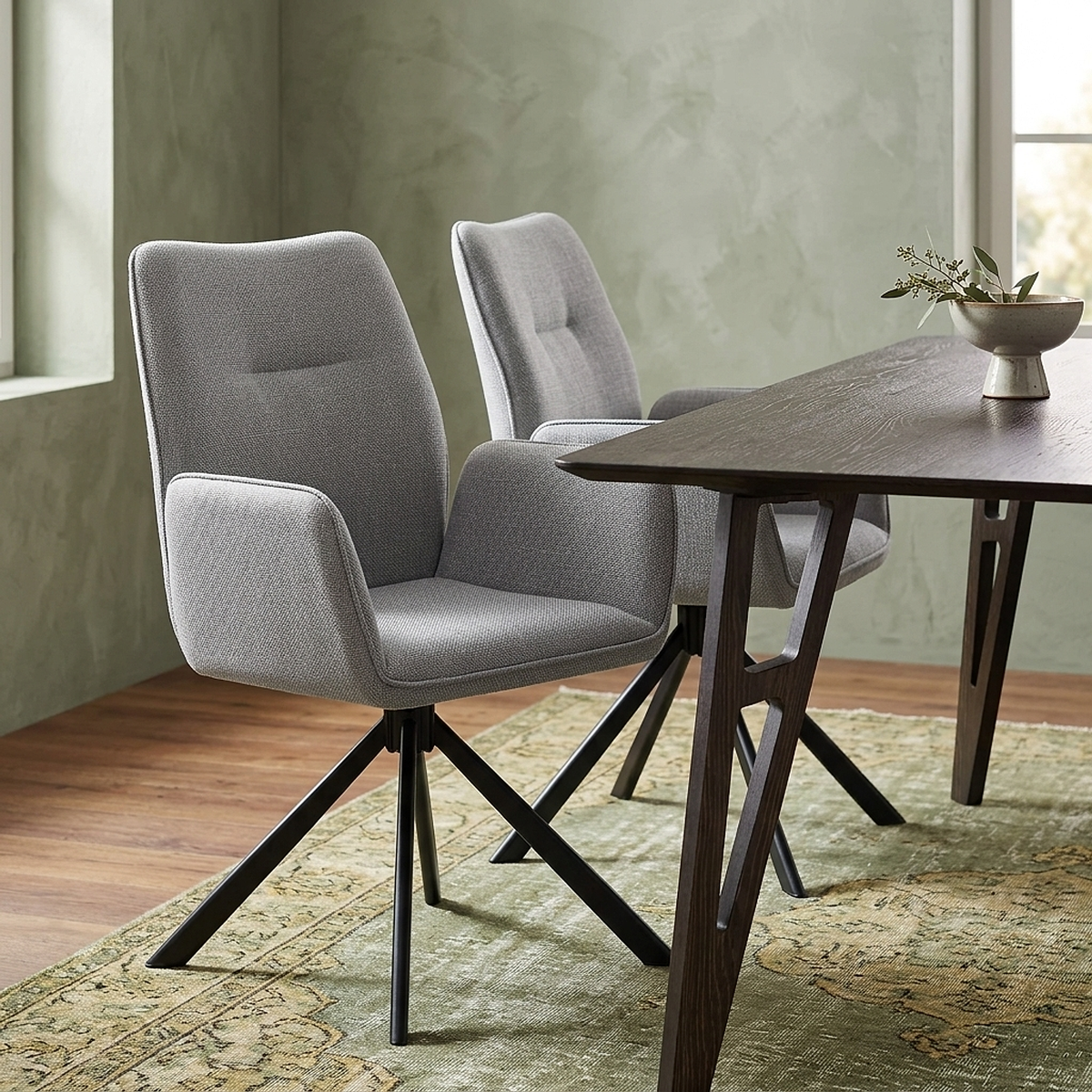 Rici Chair Grey Fabric