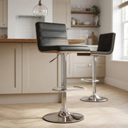 Riviera Walnut Bar Stool Black