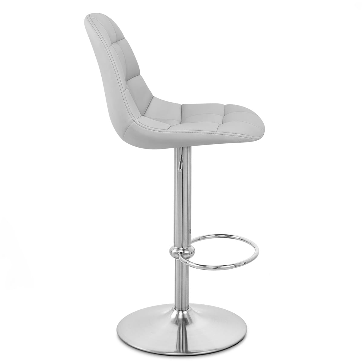 Rochelle Brushed Steel Stool Grey