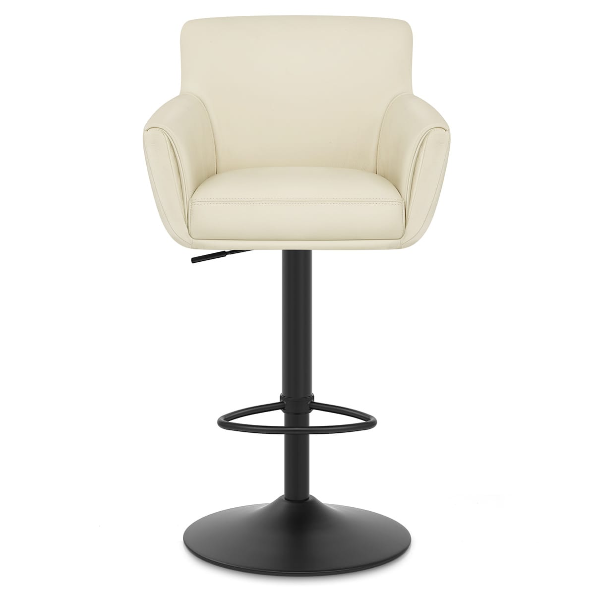 Rome Real Leather Gas Lift Stool Cream