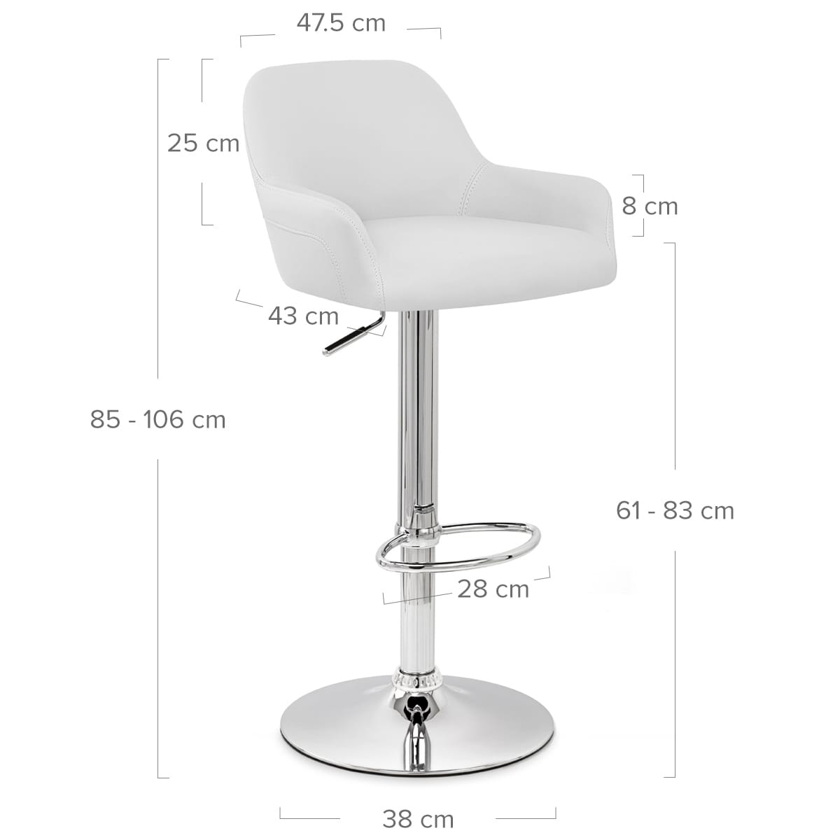 Sassi Bar Stool White