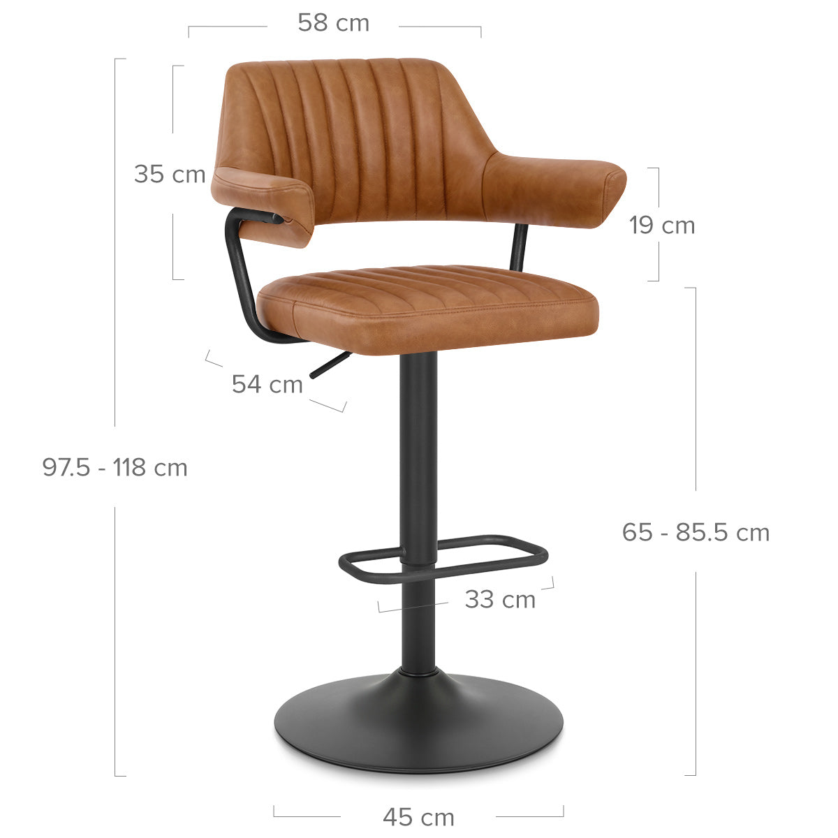 Scout Real Leather Stool Brown