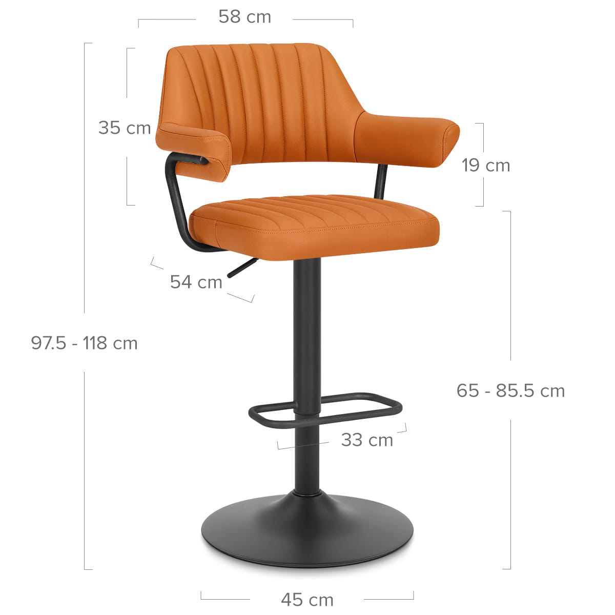 Scout Real Leather Stool Orange