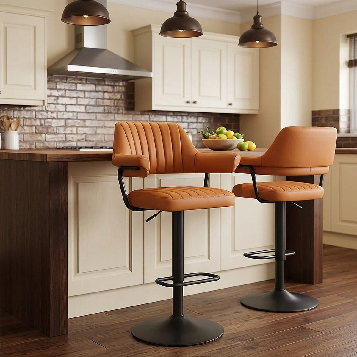 Scout Real Leather Stool Orange