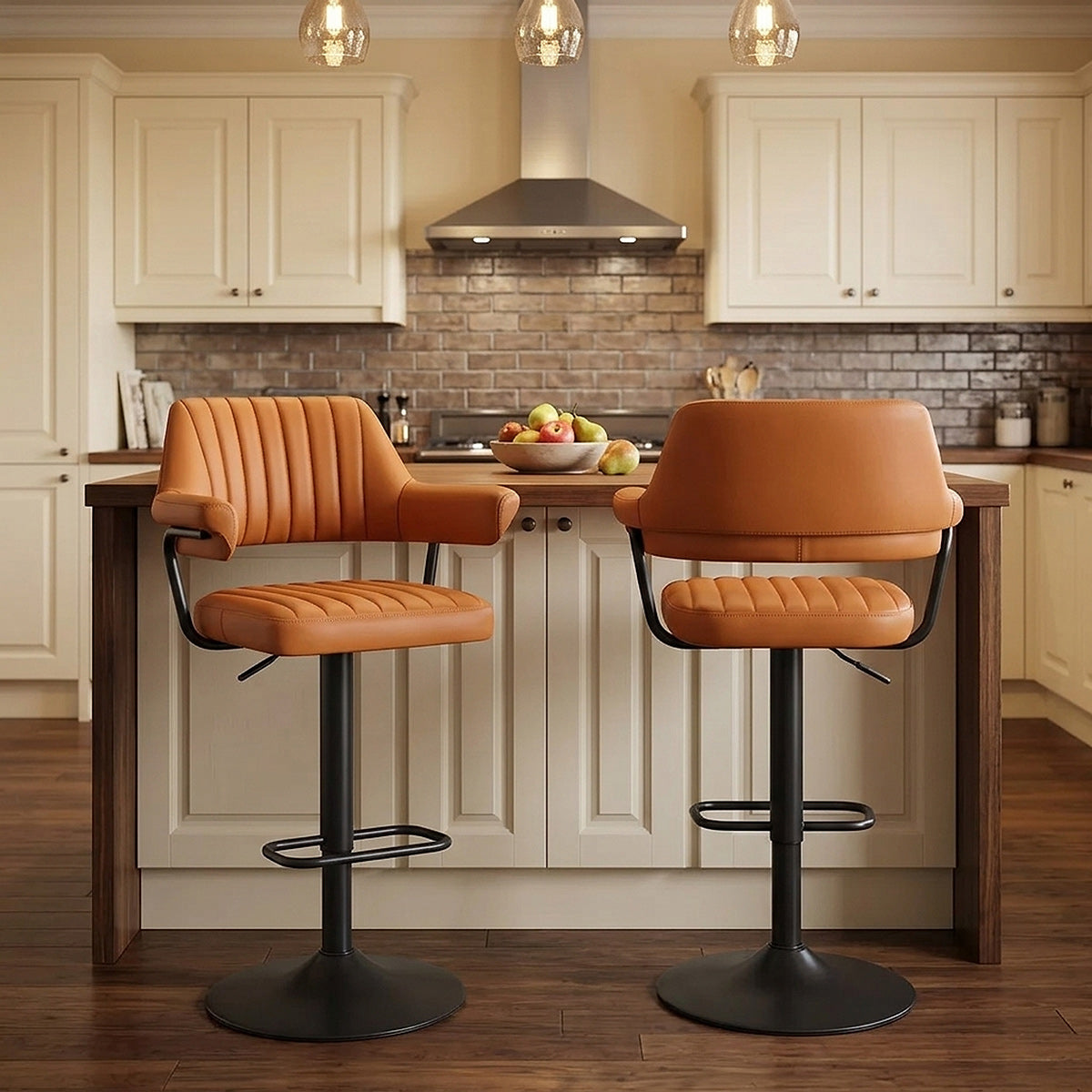 Scout Real Leather Stool Orange