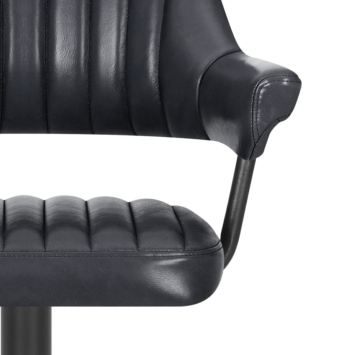 Scout Real Leather Stool Antique Charcoal
