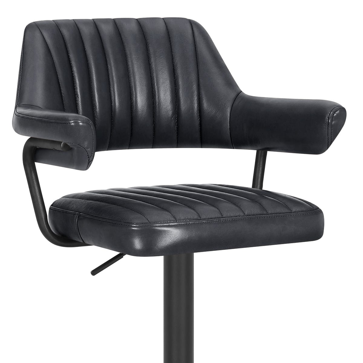 Scout Real Leather Stool Antique Charcoal