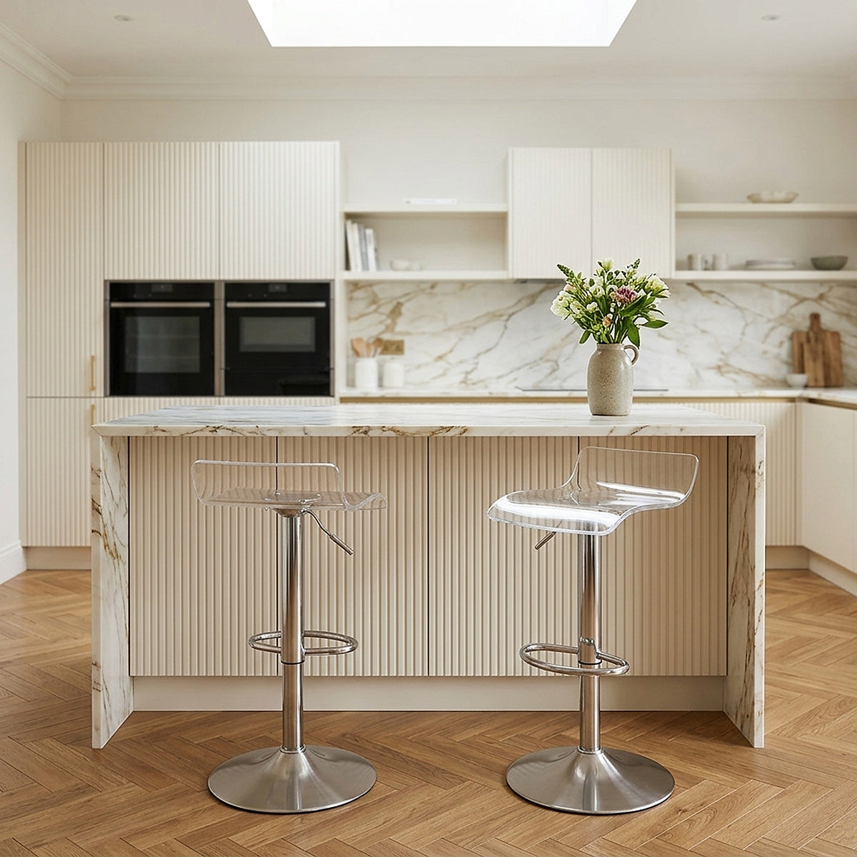 Shimmer Translucent Brushed Stool Clear