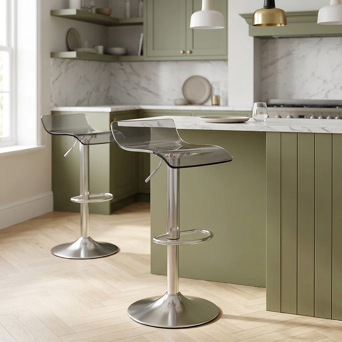 Shimmer Translucent Brushed Stool Smoked