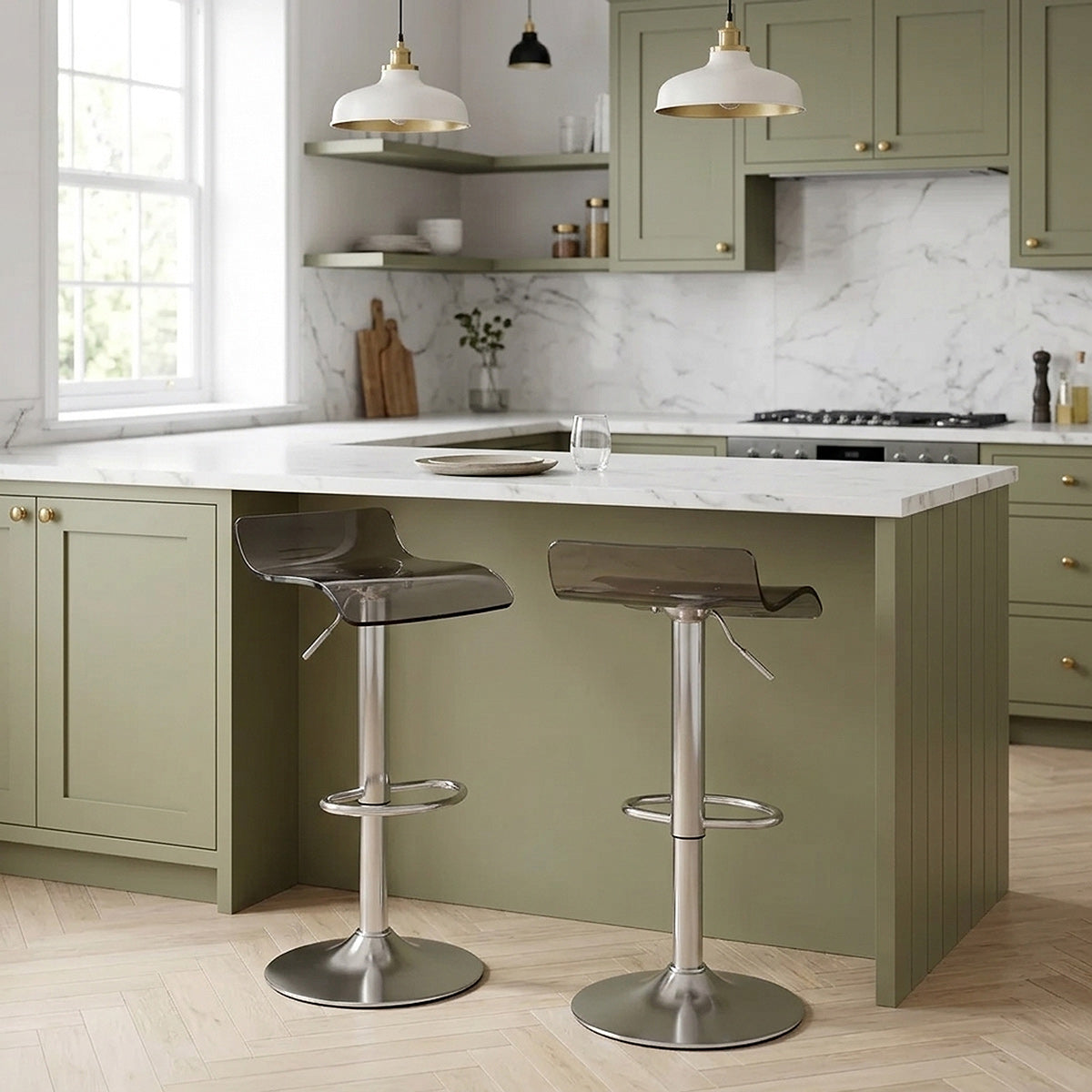 Shimmer Translucent Brushed Stool Smoked