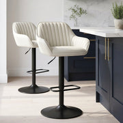 Sol Real Leather Bar Stool Cream