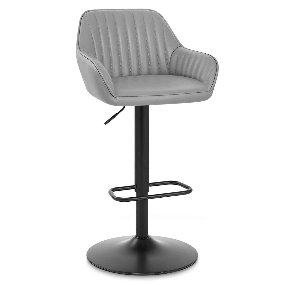 Sol Real Leather Bar Stool Grey