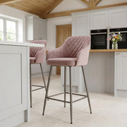Sydney Bar Stool Pink Velvet
