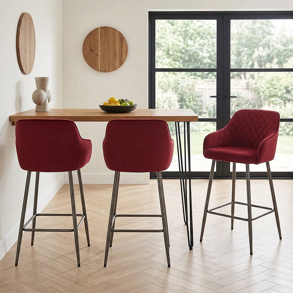 Sydney Bar Stool Red Velvet