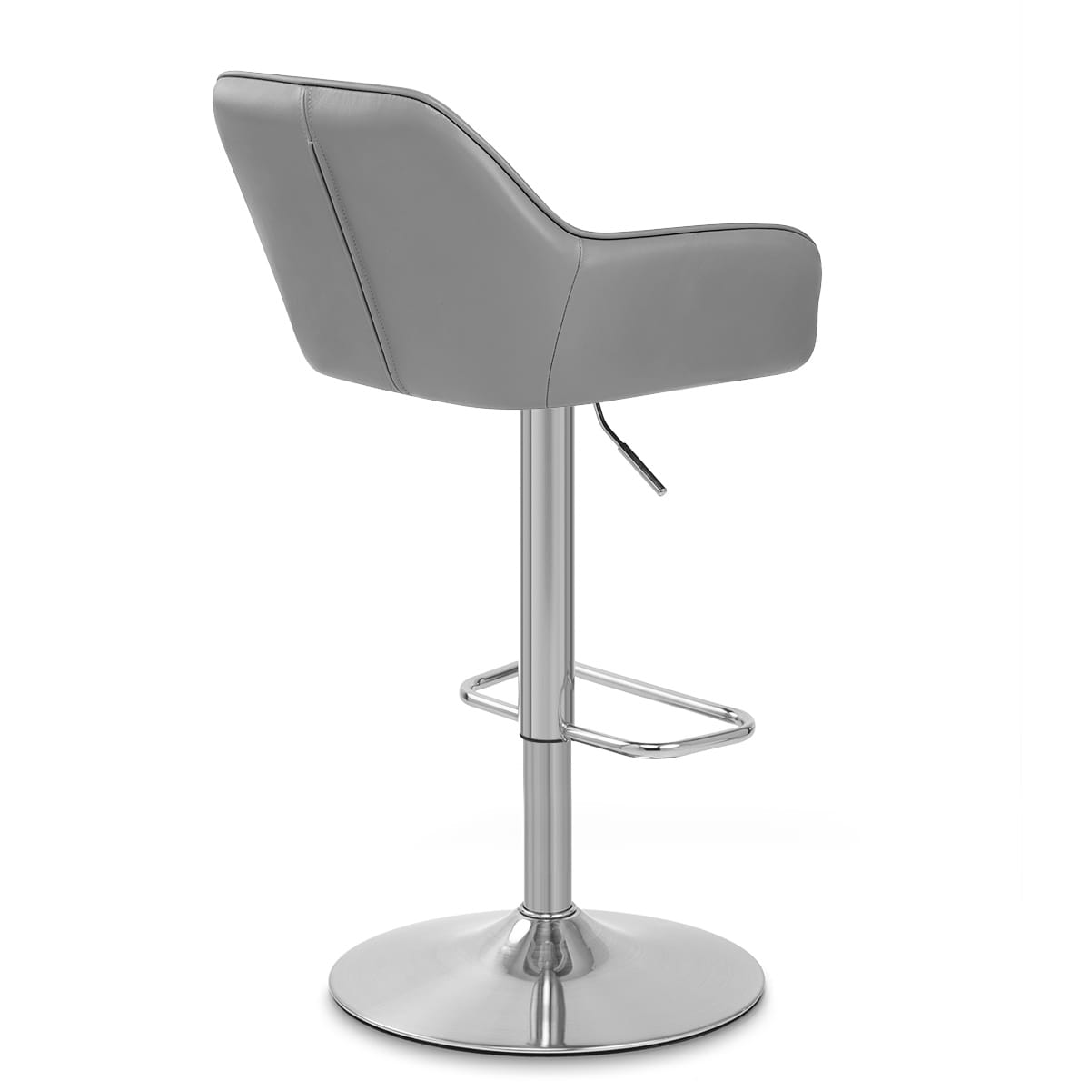 Tokyo Real Leather Brushed Stool Grey