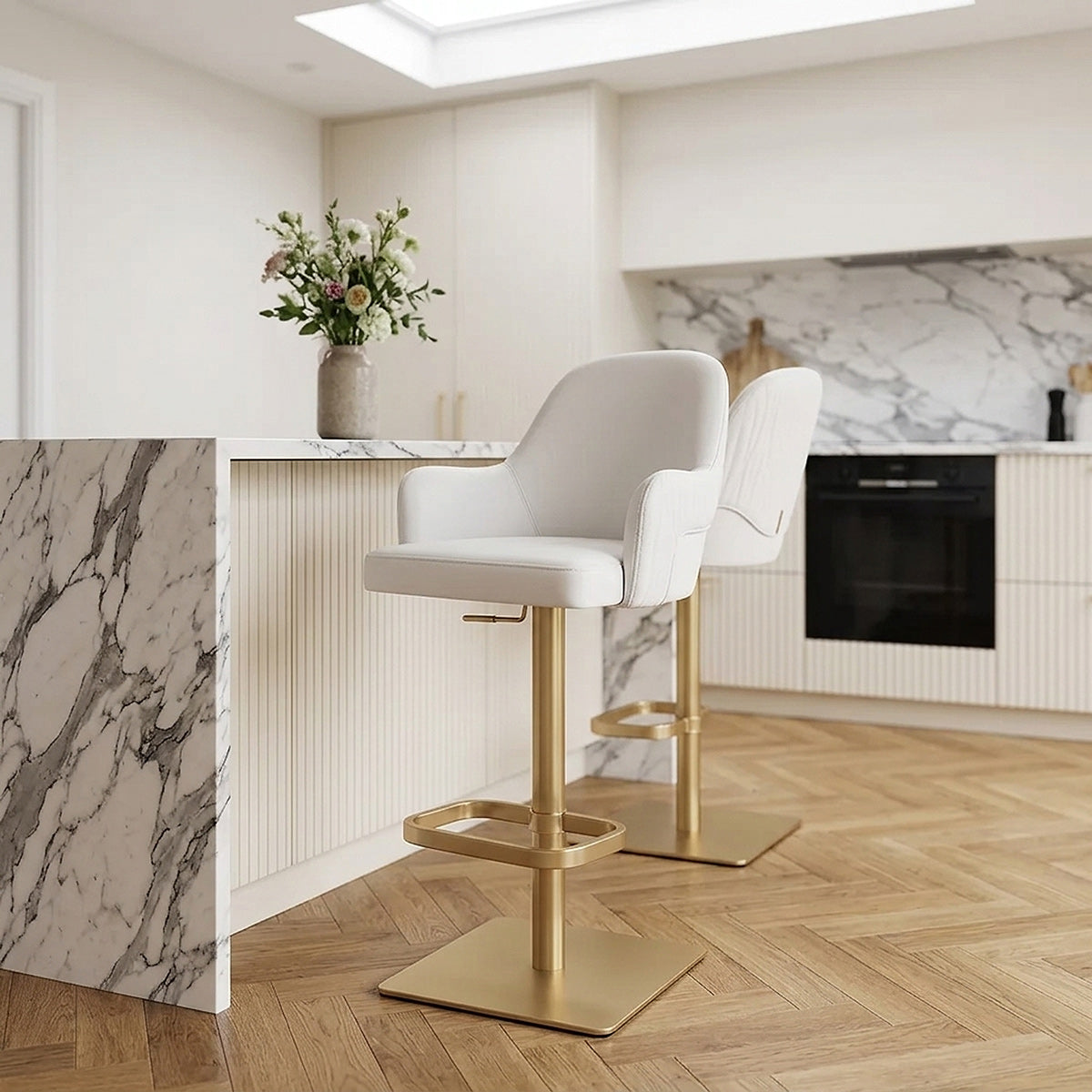 Toni Gold Stool White