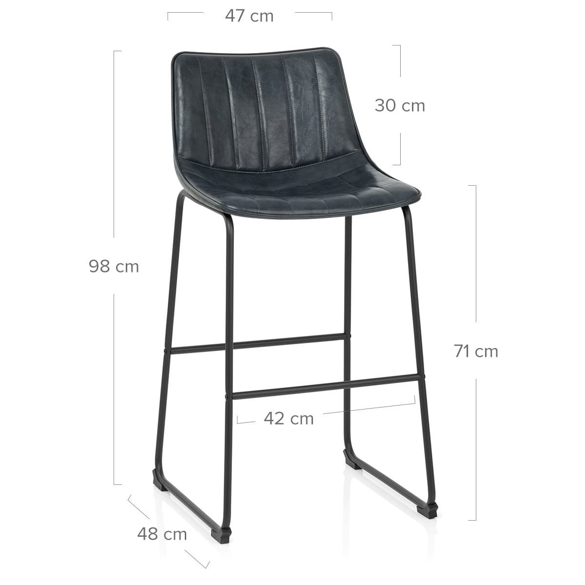 Tucker Stool Antique Midnight Blue