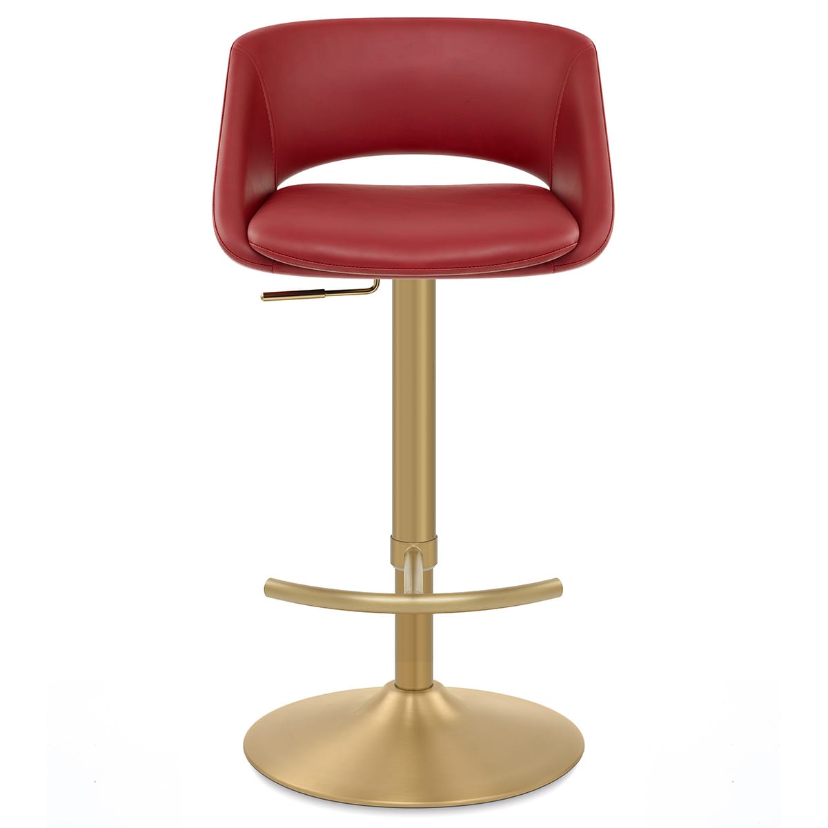 Tulsa Brushed Gold Stool Ruby