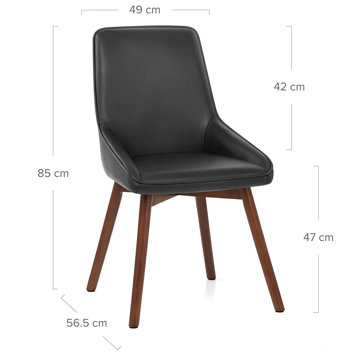 Vito Real Leather Dining Chair Black
