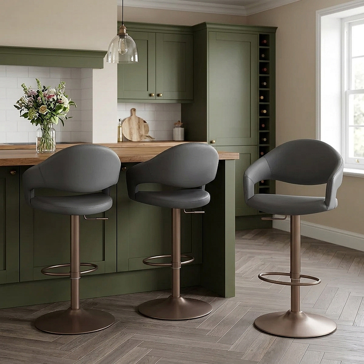 Washington Bar Stool Dark Grey